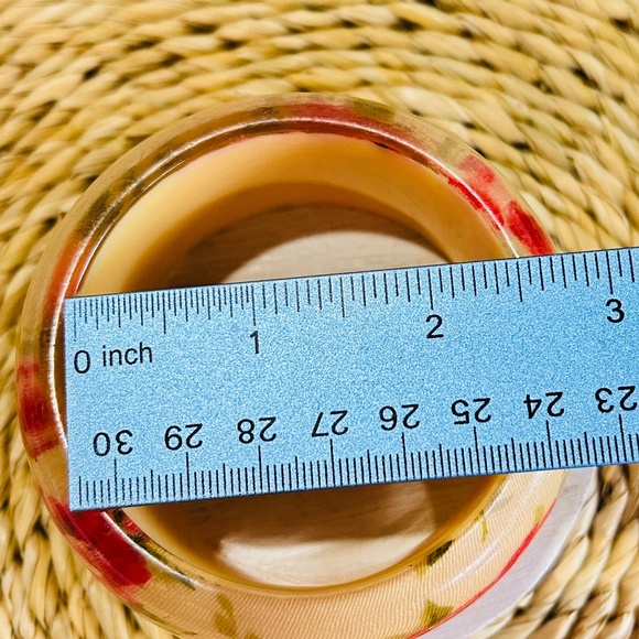 Vintage Floral Bracelet with Red and Cream Accents - Picture 9 of 11